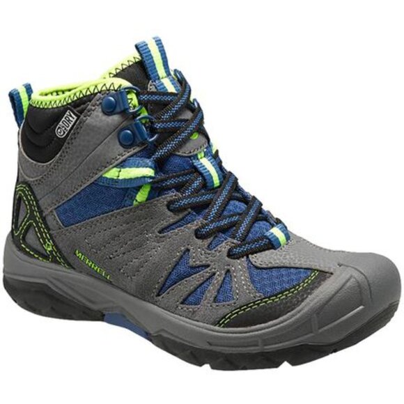 Merrell Kids Capra Mid Waterproof Hiking Boots in Gray Blue - Picture 1 of 9